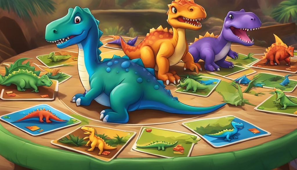 dinosaur memory game table